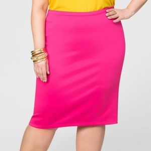 Ashley Stewart Pink Scuba Pencil Skirt